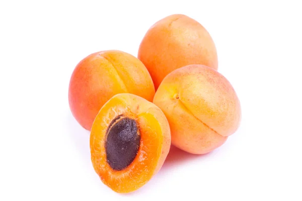 Ripe apricot fruit isolated on white background. — Stock Photo, Image