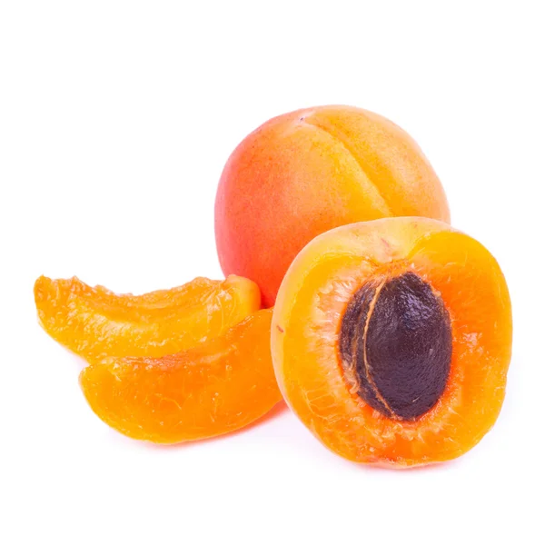 Ripe apricot fruit isolated on white background. — Stock Photo, Image