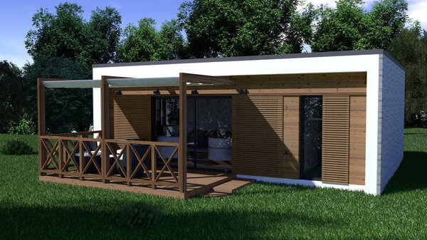 Tiny small house in the woods with Terrace	