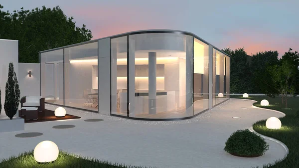 Modern lüks apartmanın 3 boyutlu tasarımı
