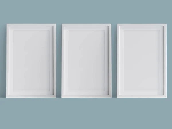 Ratio Photo Frames White Border Wall Illustration Rendering —  Fotos de Stock