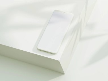 Phone with white screen for Mockup, 3d Illustration, 3d renderin