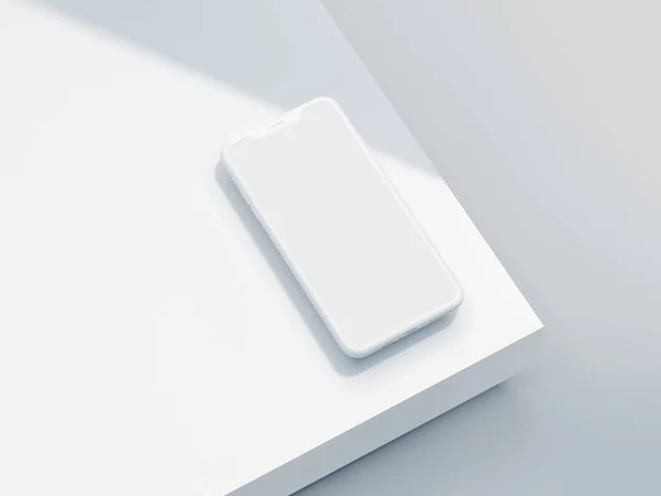 Телефон Білим Екраном Mockup Illustration Renderin — стокове фото