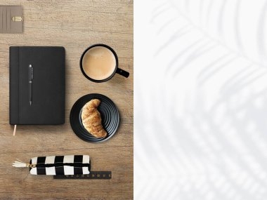 Bir fincan kahve, illüstrasyon, 3D resimli iş kartı.