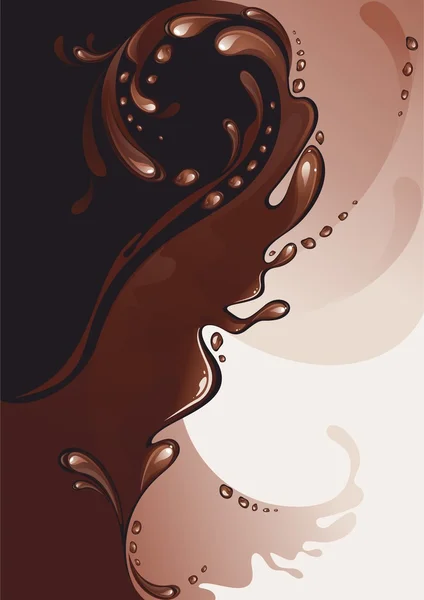 Kahve ve çikolata. su sıçramalarına. — Stok Vektör