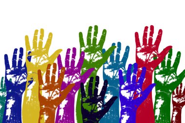 Multicolored art from Hand prints clipart