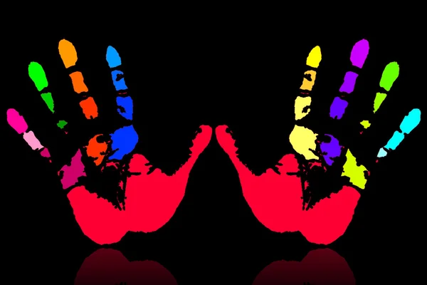 el parmak çok renkli sanat