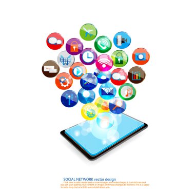 sosyal iletişim vektör tasarımı ile bulut