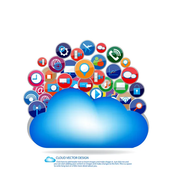 Conception de communication Cloud — Image vectorielle