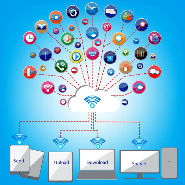 sosyal iletişim vektör tasarımı ile bulut