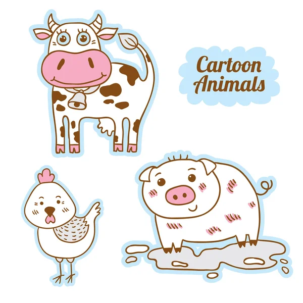 Animales de dibujos animados. Objeto aislado vectorial. Personaje de dibujos animados . — Archivo Imágenes Vectoriales