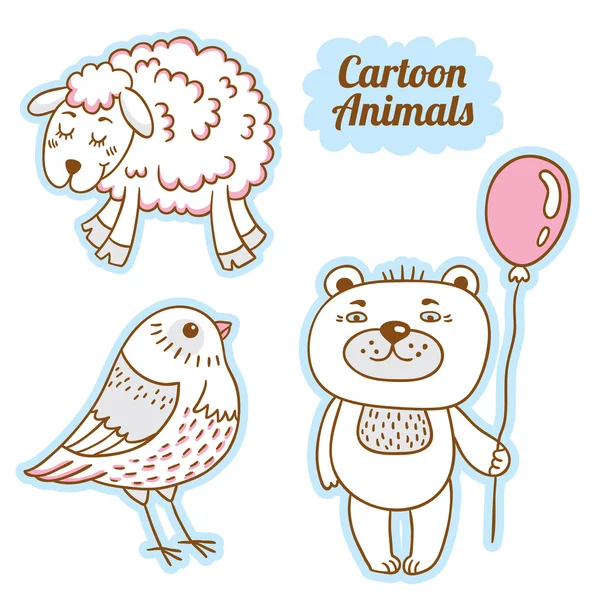 Cartoon style animals. Vector isolated object. Cartoon character. — Stock Vector