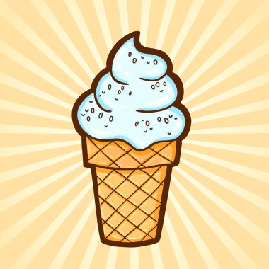 dondurma. Fast food karikatür tarzı. yalıtılmış nesne, kolay düzenlemek için.