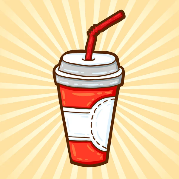Soda. Fast-food in cartoon stijl. geïsoleerde object, gemakkelijk te bewerken. — Stockvector
