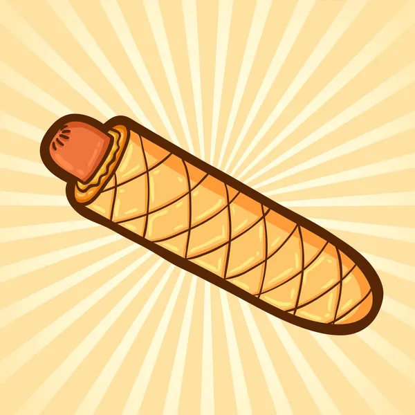 Fransız sosisli sandviç. Fast food karikatür tarzı. yalıtılmış nesne, kolay düzenlemek için.