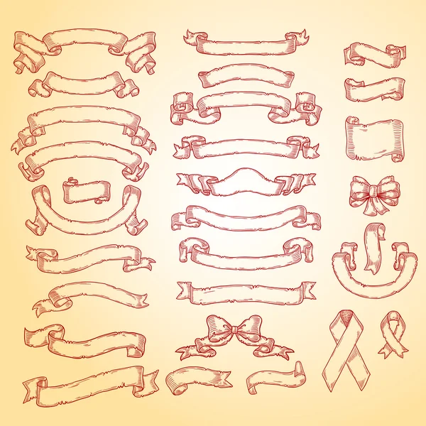 büyük başlıklar için vintage şerit kümesi.