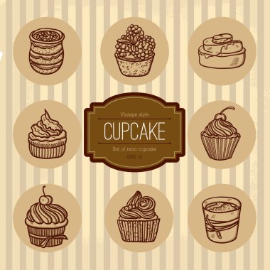cupcake ve dantel arka plan.