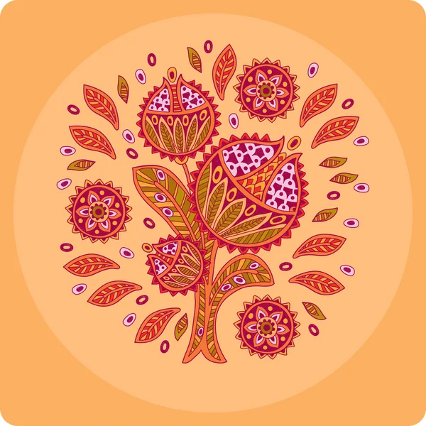 Dekorativ blomma, cirkel — Stock vektor