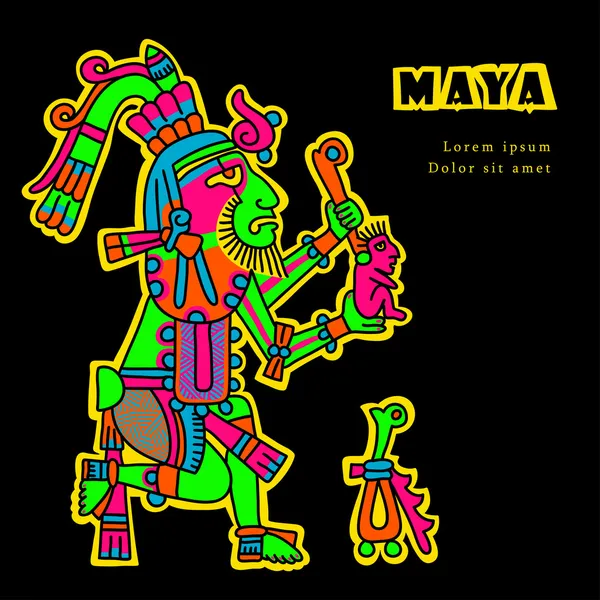 Immagine Flyuro dei Maya . — Vettoriale Stock