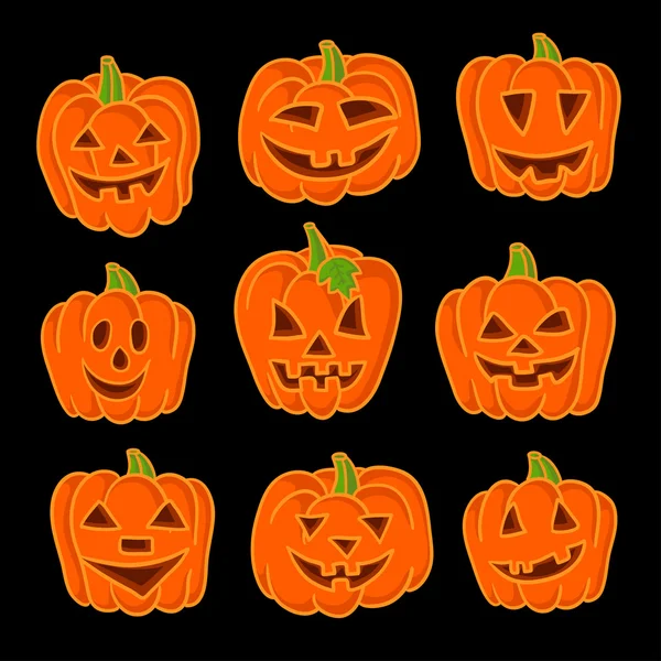 Conjunto de calabaza Halloween — Archivo Imágenes Vectoriales