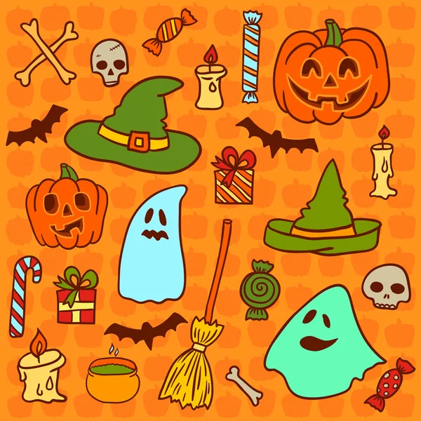 Halloween pumpa set. — Stock vektor