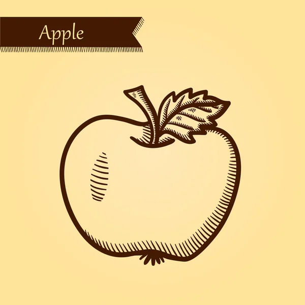 Apfel, frisches Obst. — Stockvektor