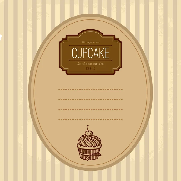 Fondo con cupcake y encaje . — Vector de stock