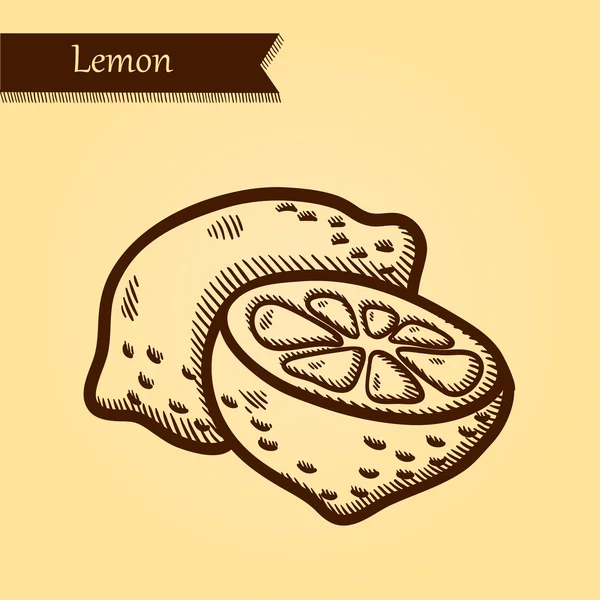 Λεμόνι, φρέσκα φρούτα. — Διανυσματικό Αρχείο