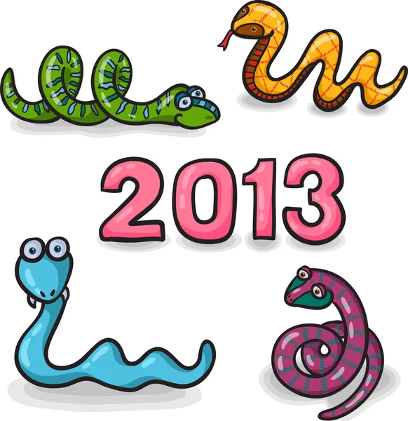 New Year's Eve greeting card with snake. — Stock Vector