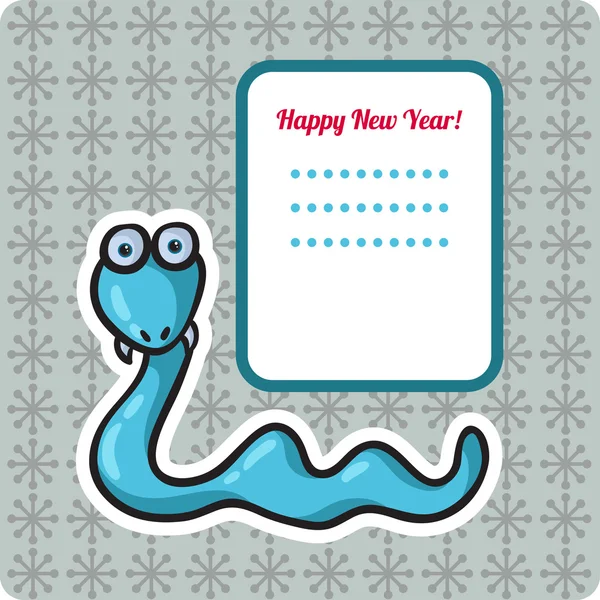 New Year's Eve greeting card with snake. — Stock Vector