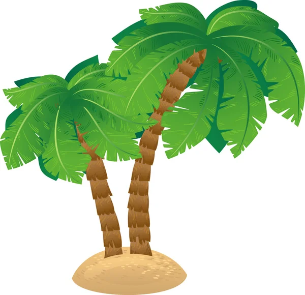 Green palm trees — Stockvector