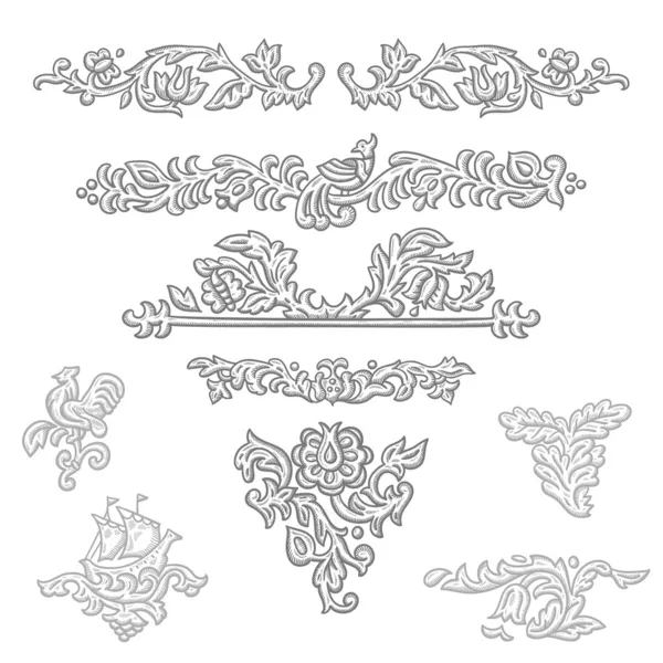Page de conte de fées vectoriel. Style rétro, vintage, gothique. Modèle vintage avec fleurs, fond rétro vectoriel . — Image vectorielle