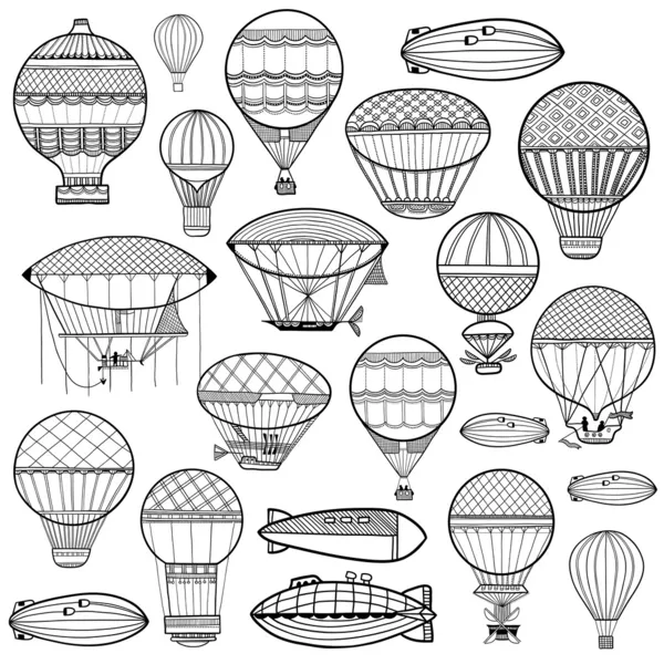 sevimli balon, dizi aerostat. hat illüstrasyon