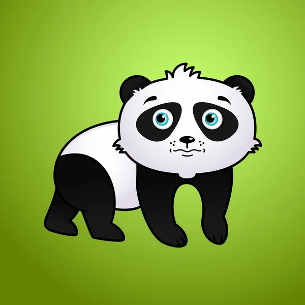 可爱的卡通熊猫绿色背景 — 图库矢量图片