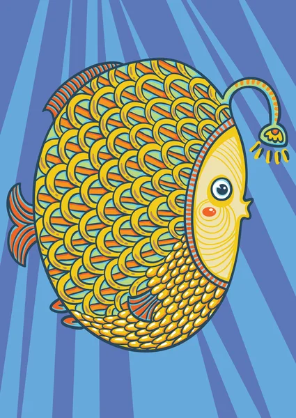 Lindo colorido peces de dibujos animados . — Archivo Imágenes Vectoriales