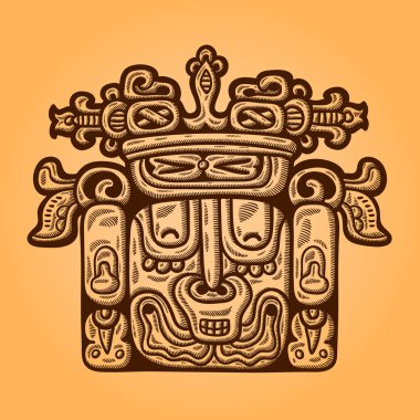 kişi. Retro görüntü Maya. Maya tasarımlar. Maya tasarım öğeleri.