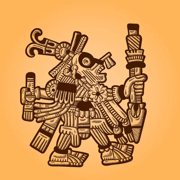 Persona. Imagen retro de los mayas. Diseños mayas. Elementos de diseño Maya . — Vector de stock