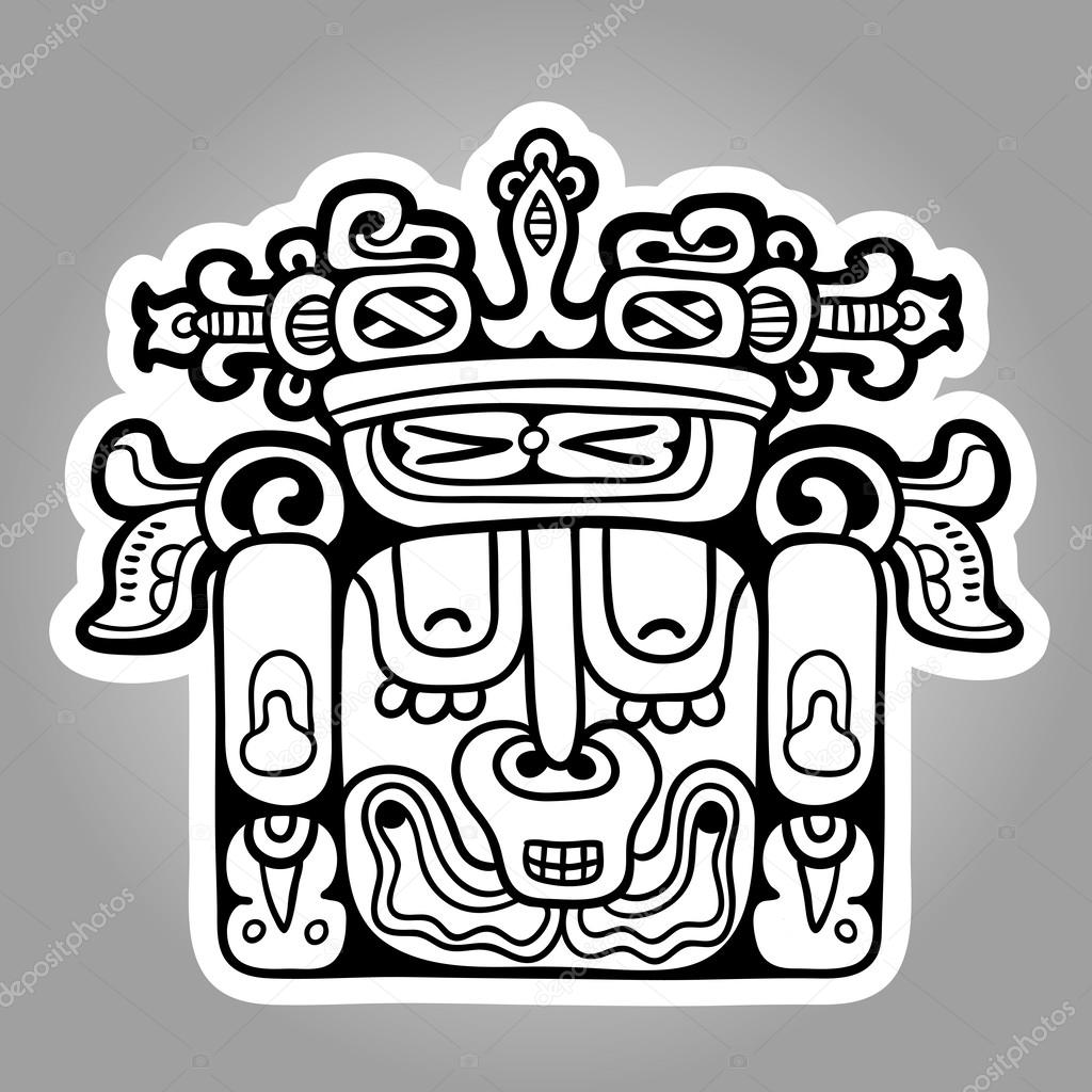 Person. Black and white image of the Maya. Maya designs. Maya design ...
