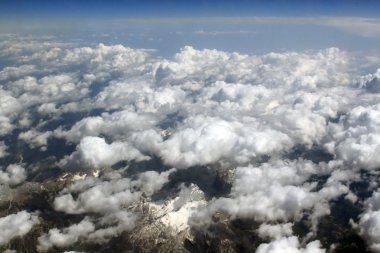 Aerial view on mountains from an airplane