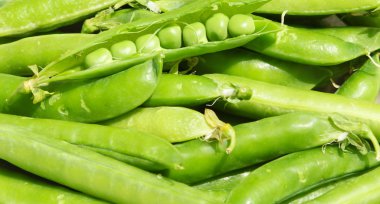 Taze bezelyeler kabukta