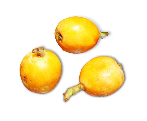 Loquat de frutas exóticas isolado no fundo branco — Fotografia de Stock