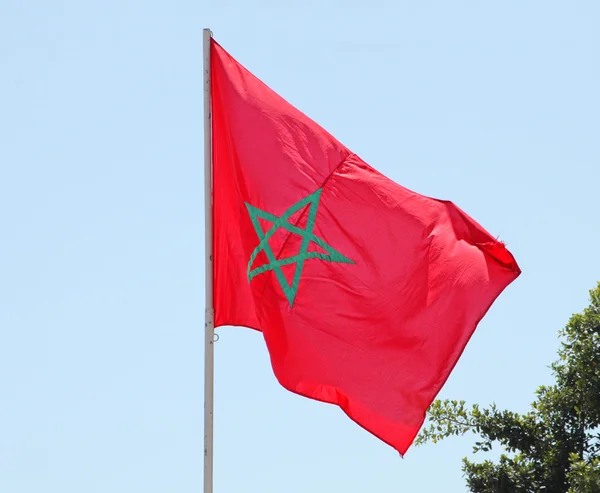 Bandera de Marruecos ondeando en el viento — Foto de Stock