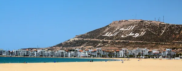 A bela praia (imagem feita em Agadir, Marrocos ) Fotos De Bancos De Imagens