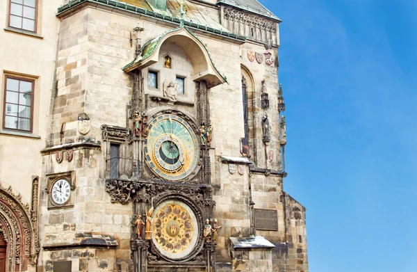 Relógio astronômico famoso na Praça da Cidade Velha em Praga, Czec — Fotografia de Stock