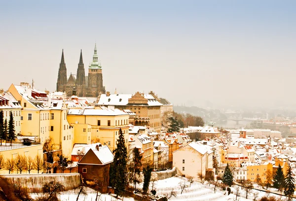 Panorama di Praga in inverno — Foto Stock