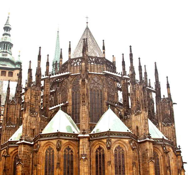 在捷克共和国布拉格城堡圣维特大教堂的视图 — 图库照片
