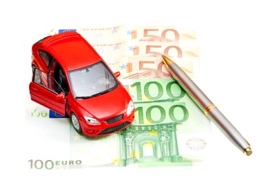 Araba, kalem ve para