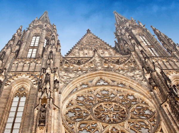 View of St. Vitus Cathedral in Prague Castle, Czech Republic