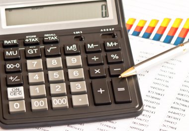 İşletme resmi: hesap makinesi, finansal, kalem