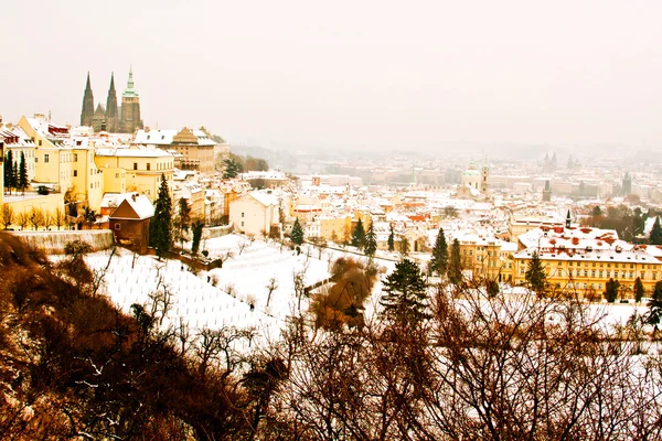 Panorama di Praga in inverno — Foto Stock